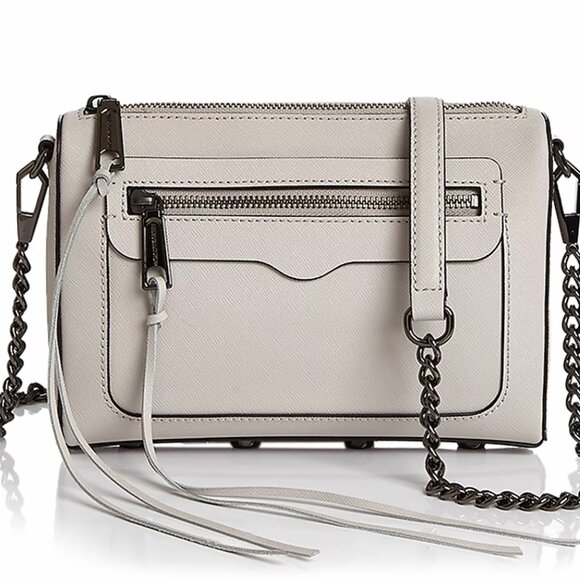 Rebecca Minkoff "Avery" Cream Crossbody Bag with Chain Strap - Picture 1 of 17